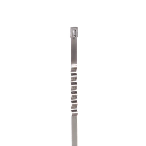 Cable Tie, 20-1/2 in L, 6 in Max Bundle Dia., Silver, 304 Stainless Steel, 250 lb Strength, 50 PK